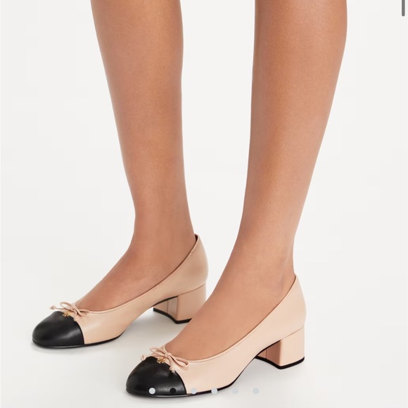 Tory Burch Black and Pink Cap-Toe Heels PUMP - Picture 1 of 7